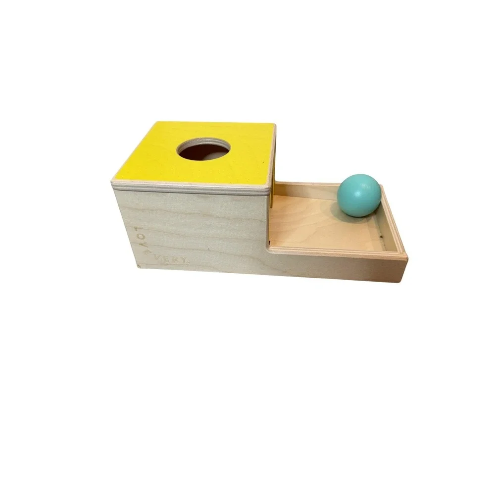 Lovevery‎ Wooden Ball Drop Box Yellow Object Permanence Montessori 6-12 Months